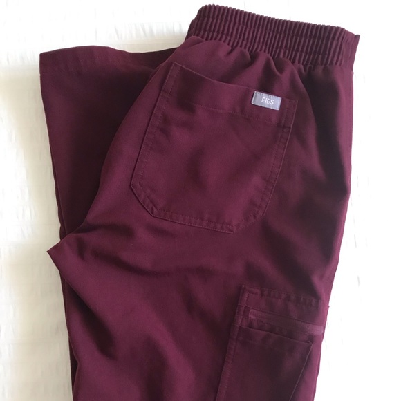 Figs Pants - FIGS Scrub bottoms- S Burgundy